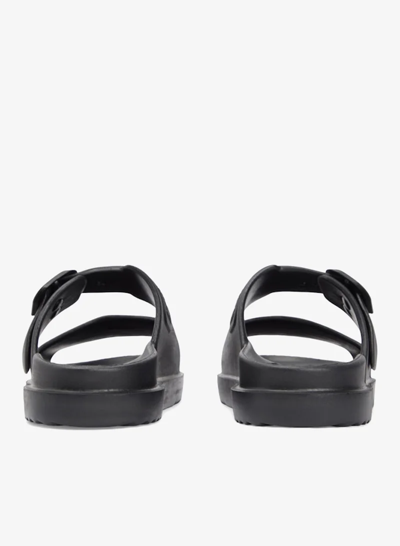 TOMMY HILFIGER Black Double Strap Enamel Flag Lightweight Sandals for Women | Best Price UAE